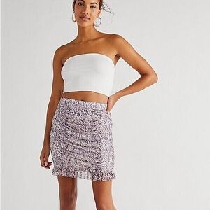 Free People | Romi Mesh Mini Skirt Purple and White Zebra Print